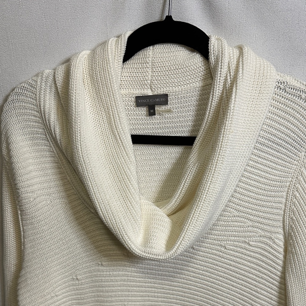 Asymmetrical Cream Cowl Neck Sweater - Picture 5 of 7